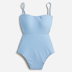 Crew Cutout tie-back one piece swimsuit. Blue mist size 8 NWT